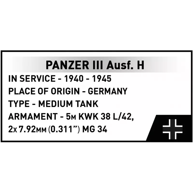 COBI 958 PCS HC WWII Panzer III Ausf. H bouwstenen-set
