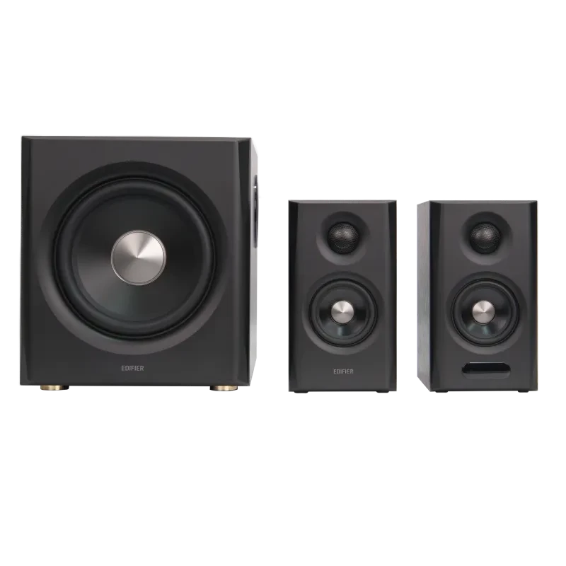 Edifier S355DB 2.1 boekenplankluidsprekersysteem met subwoofer, walnoot