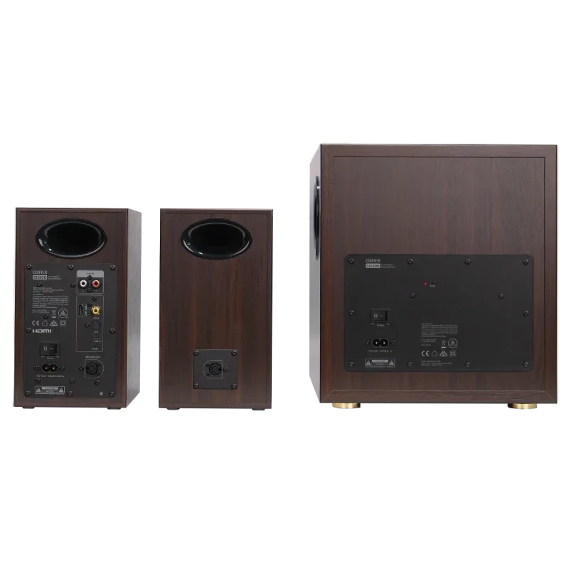 Edifier S355DB 2.1 boekenplankluidsprekersysteem met subwoofer, walnoot