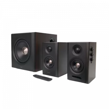 Edifier S355DB 2.1 boekenplankluidsprekersysteem met subwoofer, walnoot