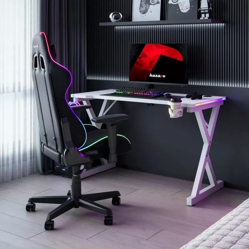 HUZARO HERO 2.3 RGB WHITE gaming bureau