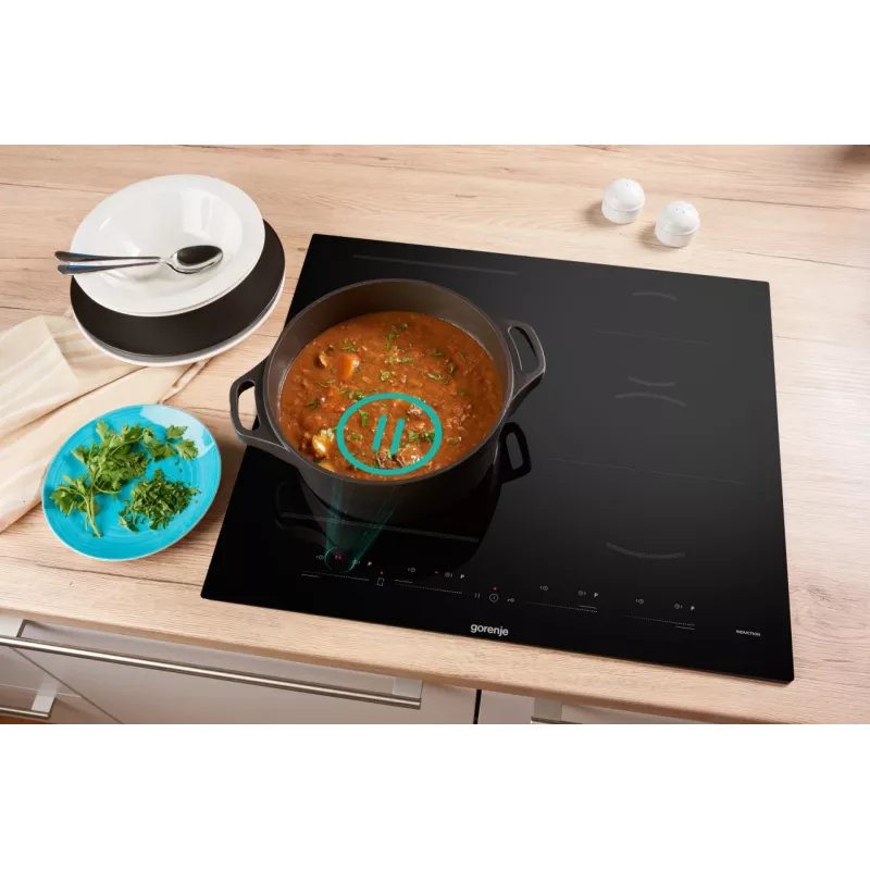 Gorenje inductiekookplaat GI6432BSC 60 cm zwart met PowerBoost, timer, kinderslot