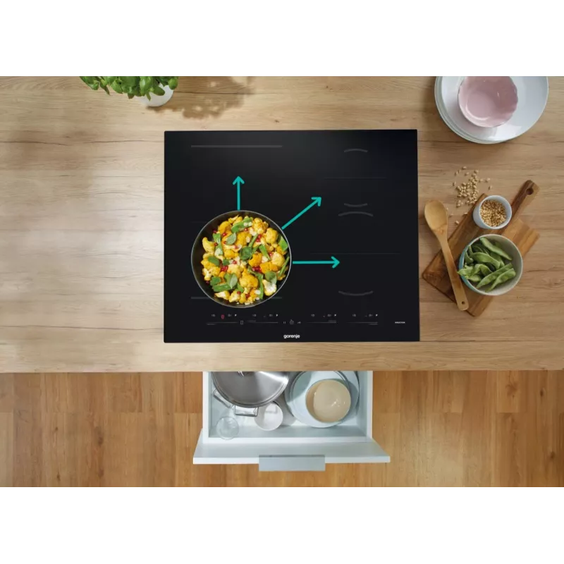 Gorenje inductiekookplaat GI6432BSC 60 cm zwart met PowerBoost, timer, kinderslot