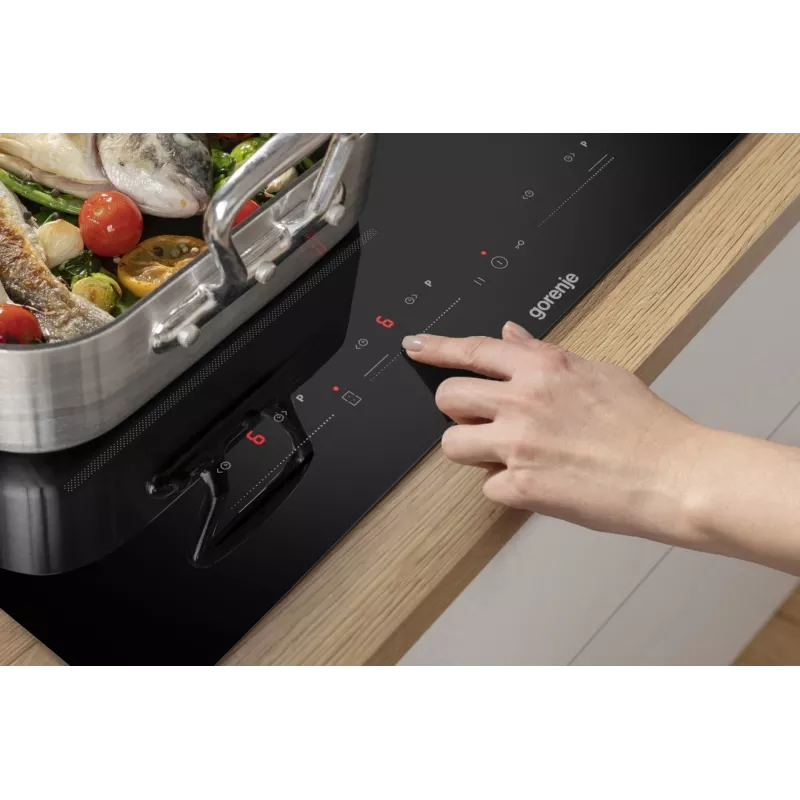 Gorenje inductiekookplaat GI6432BSC 60 cm zwart met PowerBoost, timer, kinderslot