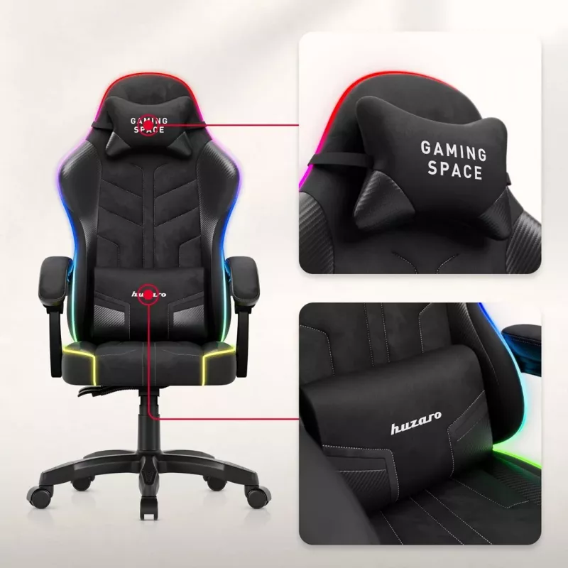 Huzaro Force 2.7 RGB zwarte gamingstoel