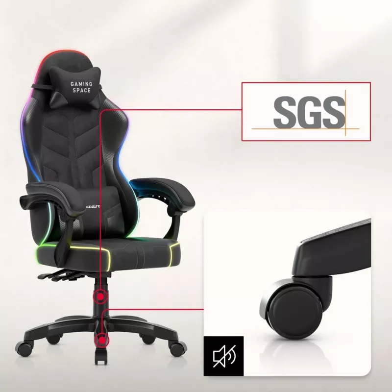 Huzaro Force 2.7 RGB zwarte gamingstoel