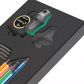 Wera 9740 Hex-Plus L-sleutelset metrisch 9-delig met kogelkop en kleurcodering