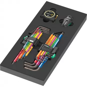 Wera 9740 Hex-Plus L-sleutelset metrisch 9-delig met kogelkop en kleurcodering