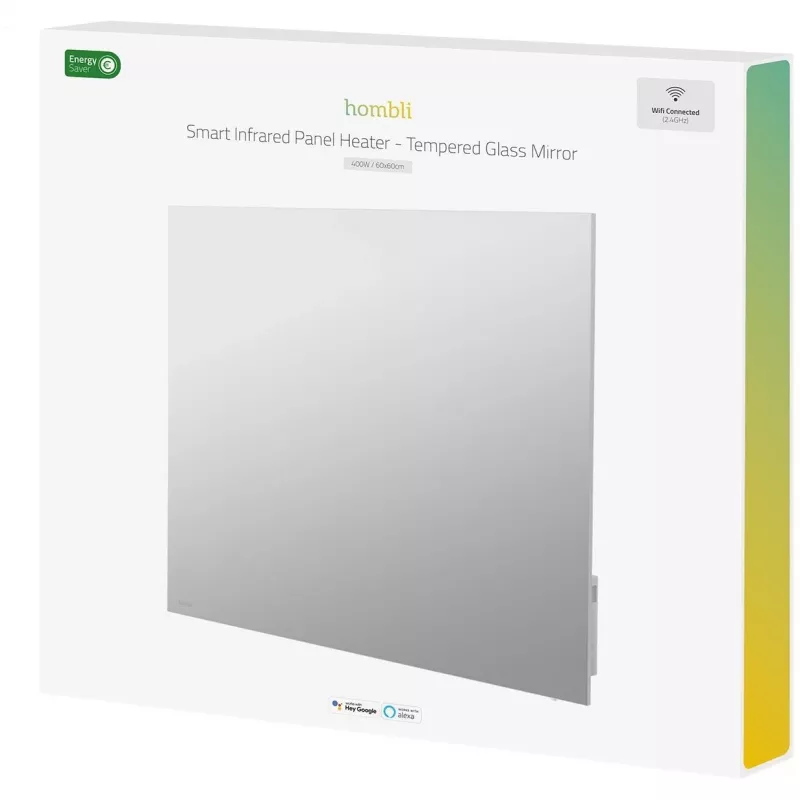 Hombli Smart Infrared Glass verwarmingspaneel 400W spiegel