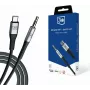 3MK AUX USB-C naar 3,5 mm jack audiokabel (12 cm) - grijs