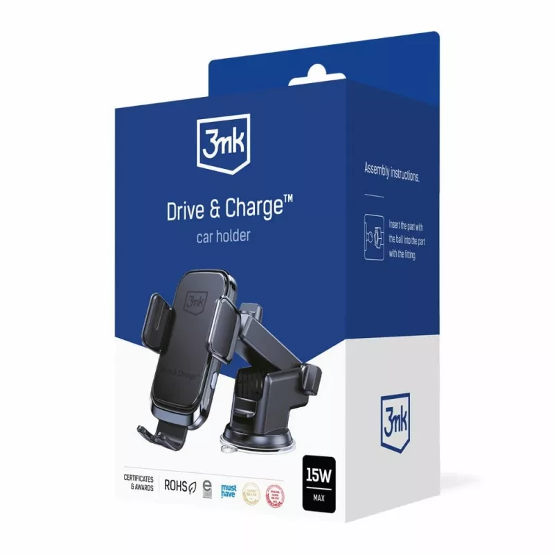 3mk Drive & Charge autohouder met draadloze oplader