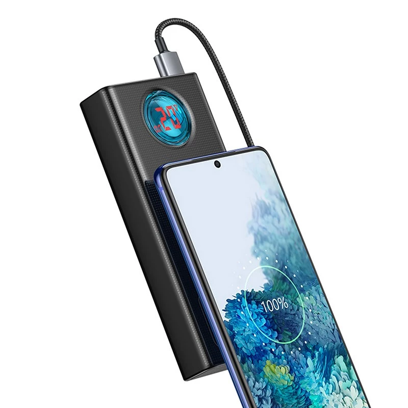 Baseus Amblight powerbank 30000mAh, 4xUSB, USB-C, 65W, zwart
