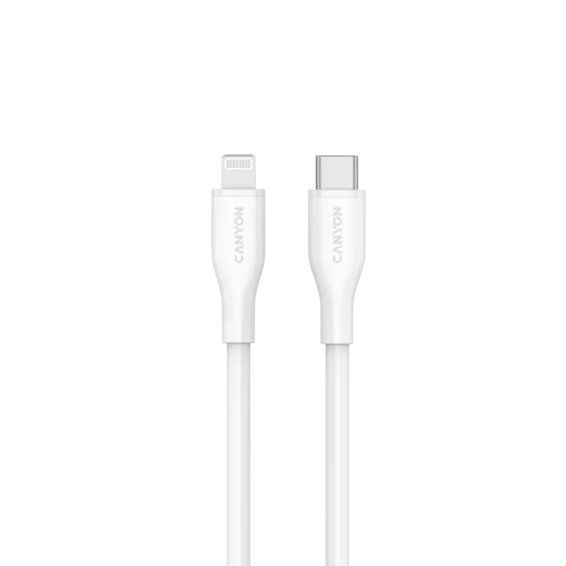 Canyon CLNM60SC10 USB-C naar Lightning kabel 1m 60W MFi siliconen wit