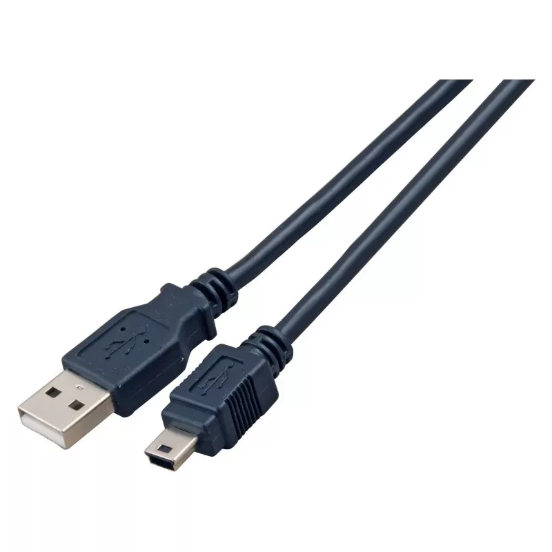 EFB USB 2.0 verbindingskabel type A naar Mini B 5-polig Classic zwart 1,5 m