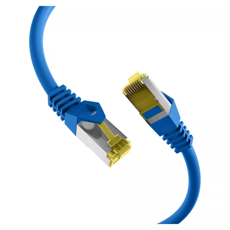 EFB RJ45 patchkabel Cat.6A S/FTP LSZH Cat.7 rouwstekker blauw 0,15m