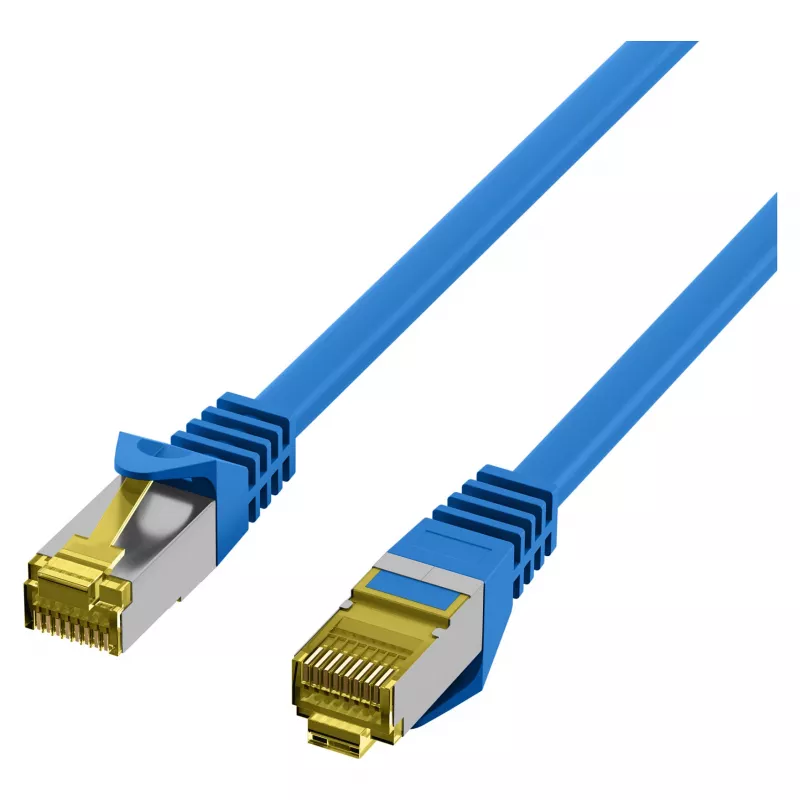 EFB RJ45 patchkabel Cat.6A S/FTP LSZH Cat.7 rouwstekker blauw 0,15m