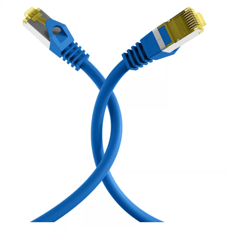 EFB RJ45 patchkabel Cat.6A S/FTP LSZH Cat.7 rouwstekker blauw 0,15m