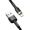 Baseus Cafule Lightning naar USB-A kabel 1m zwart/goud