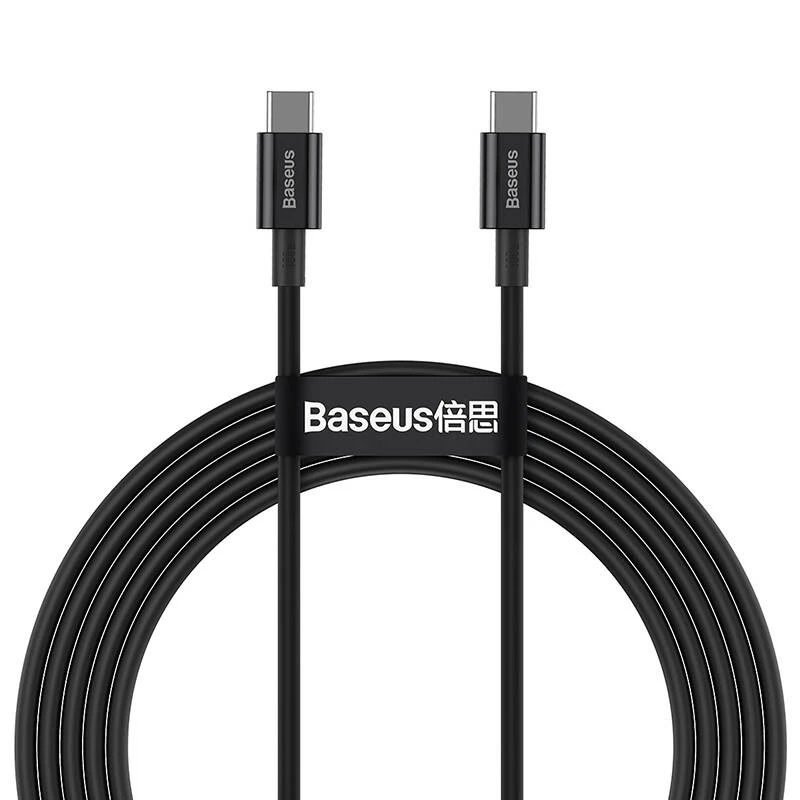 Baseus Superior USB-C naar USB-C kabel 1m zwart 100W snelladen & gegevenssynchronisatie