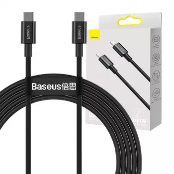 Baseus Superior USB-C naar USB-C kabel 1m zwart 100W snelladen & gegevenssynchronisatie