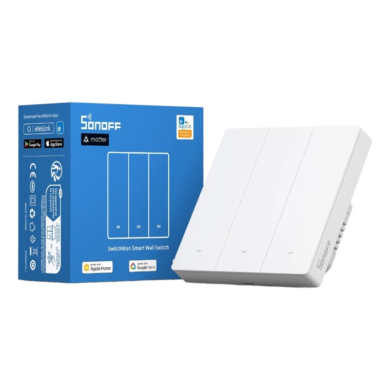 SONOFF M5-3C-86W WiFi Matter slimme wandschakelaar (3-kanaals) wit