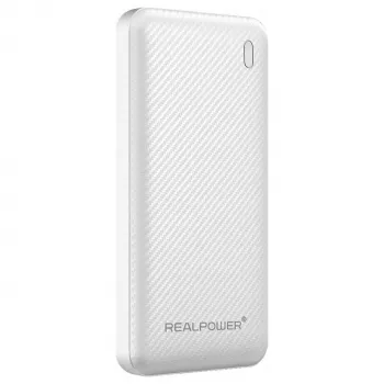 RealPower PB-10000 SSB powerbank 10000 mAh solid-state-batterij wit