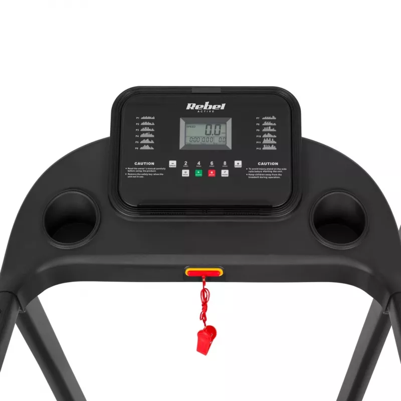 REBEL ACTIVE RBA-1001 opvouwbare elektrische loopband met LCD-display, 12 programma's, 12 km/h, zilver/zwart
