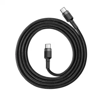 Baseus Cafule USB-C naar USB-C kabel PD 2.0 QC 3.0 60W 1m (zwart/grijs)