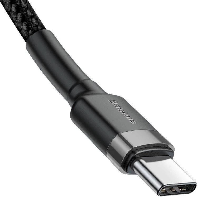 Baseus Cafule USB-C naar USB-C kabel PD 2.0 QC 3.0 60W 1m (zwart/grijs)