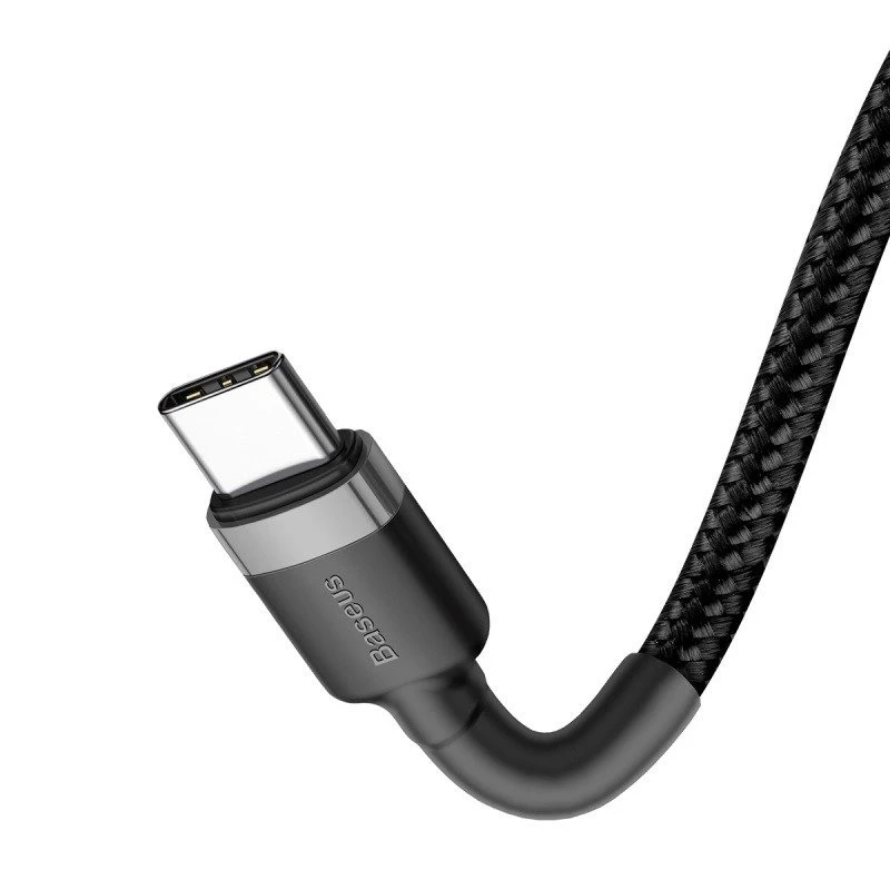 Baseus Cafule USB-C naar USB-C kabel PD 2.0 QC 3.0 60W 1m (zwart/grijs)