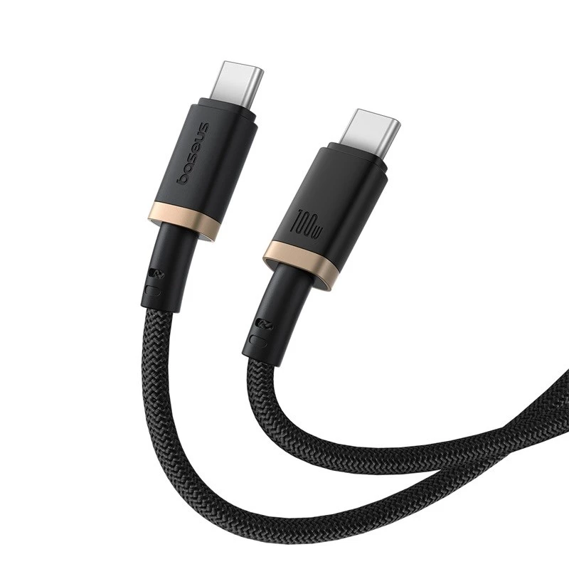 Baseus Dura Type-C naar Type-C 100 W snellaadkabel 1 m zwart, goud