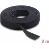 Delock klittenband op rol zwart L 2 m x B 13 mm (19030)