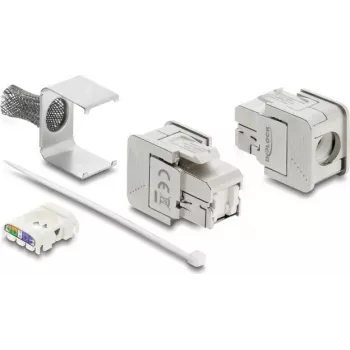 Delock Keystone-module RJ45 bus naar LSA Cat.6A afgeschermd met afschermgaas gereedschapsloos (91084)