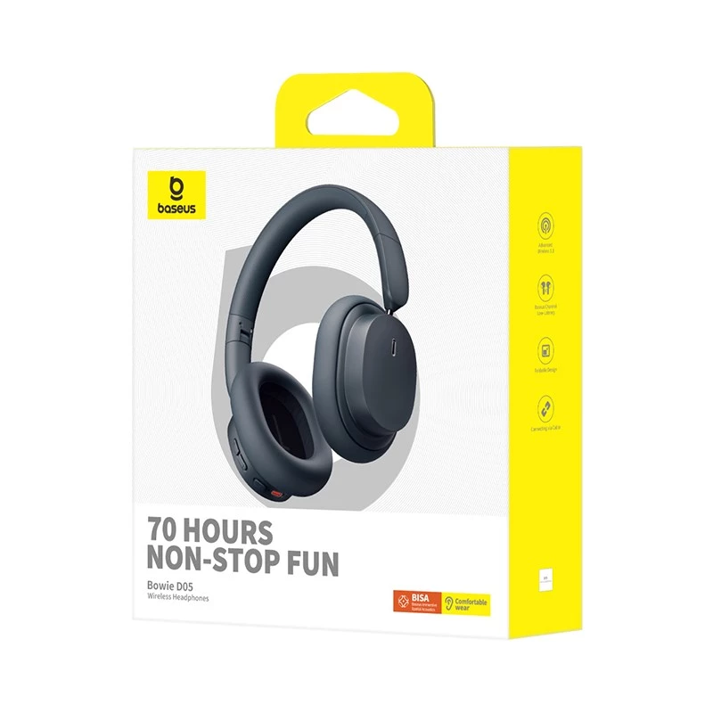 Baseus Bowie D05 draadloze over-ear-koptelefoon Bluetooth 5.3 - zwart