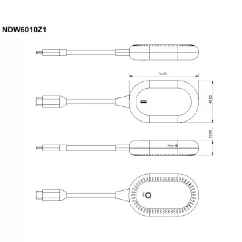 Bluechip Wireless Display Dongle HDMI (NWD6000) USB-C (DP Alt Mode) naar HDMI met USB-A-voeding