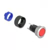 Delock 22 mm inbouw-drukschakelaar, vlak, rode LED, soldeeraansluitingen, 1 NO, 230 V AC/DC