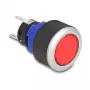 Delock 22 mm inbouw-drukschakelaar, vlak, rode LED, soldeeraansluitingen, 1 NO, 230 V AC/DC