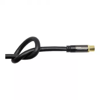 Good Connections SmartFLEX SAT-antennekabel, IEC/coax haakse stekker naar bus, verguld, viervoudig afgeschermd, 120 dB, zwart, 1,5 m (GC-M2072)