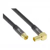 Good Connections SmartFLEX SAT-antennekabel, IEC/coax haakse stekker naar bus, verguld, viervoudig afgeschermd, 120 dB, zwart, 1,5 m (GC-M2072)