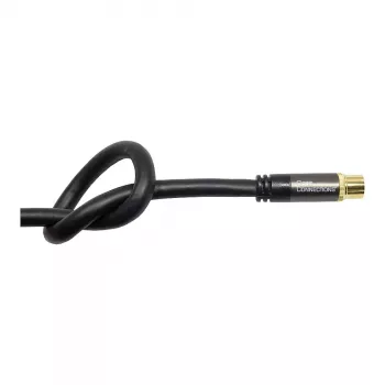 Good Connections SAT-antennekabel SmartFLEX, IEC/coax haakse stekker naar bus, verguld, viervoudig afgeschermd, 120 dB, zwart, 2 m