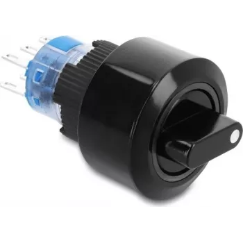Delock draaischakelaar voor inbouw 22 mm vergrendelend 6x soldeeraansluiting IP65 zwart 20991