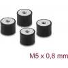 Delock trillingsdemper M5 x 0,8 mm D 20 x H 15 mm met 2 x inwendige schroefdraad 4 stuks zwart