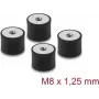Delock trillingsdemper M8 x 1,25 mm D 30 x H 20 mm met 2x inwendige schroefdraad 4 stuks zwart (60827)