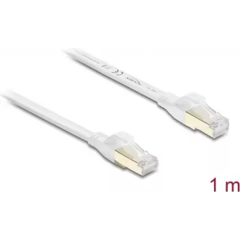 Delock RJ45 platte patchkabel Cat.8.1 U/FTP 40 Gbps 1 m wit (81025)