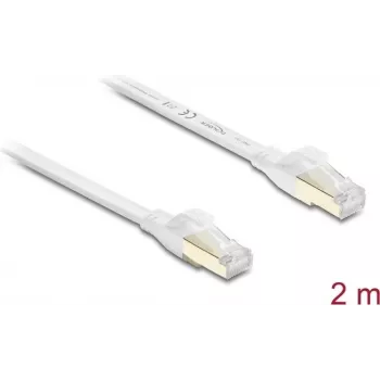 Delock RJ45 platte patchkabel Cat.8.1 U/FTP tot 40 Gbps 2 m wit (81026)
