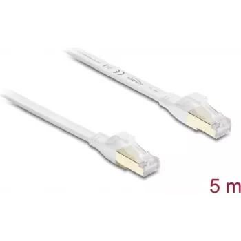Delock RJ45 platte patchkabel Cat.8.1 U/FTP tot 40 Gbps 5 m wit (81028)