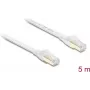 Delock RJ45 platte patchkabel Cat.8.1 U/FTP tot 40 Gbps 5 m wit (81028)