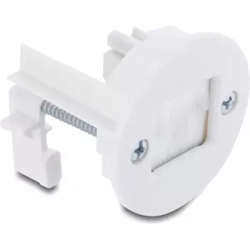 Delock kabeldoorvoer met borstel voor wand-/tafelmontage wit (91382)