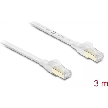 Delock RJ45 platte patchkabel Cat.8.1 U/FTP tot 40 Gbit/s 3 m wit (81027)