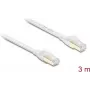 Delock RJ45 platte patchkabel Cat.8.1 U/FTP tot 40 Gbit/s 3 m wit (81027)